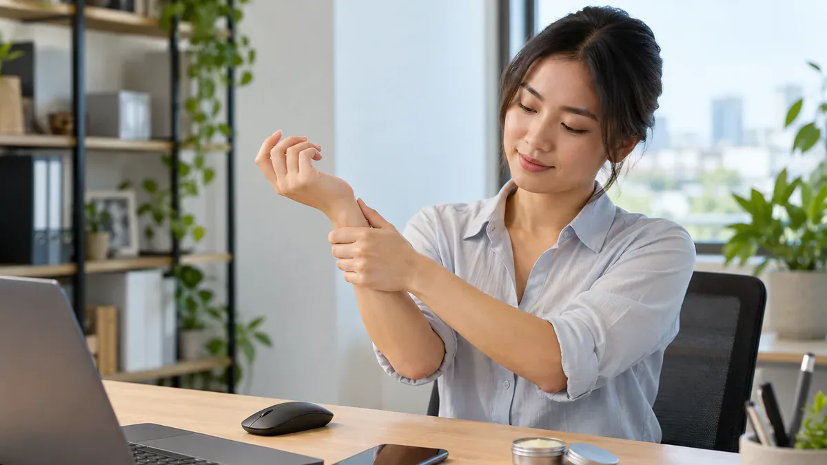 ยาหม่องแก้ข้อมืออักเสบ เดอแกรแวง: สำหรับคนจับเมาส์เล่นมือถือนาน