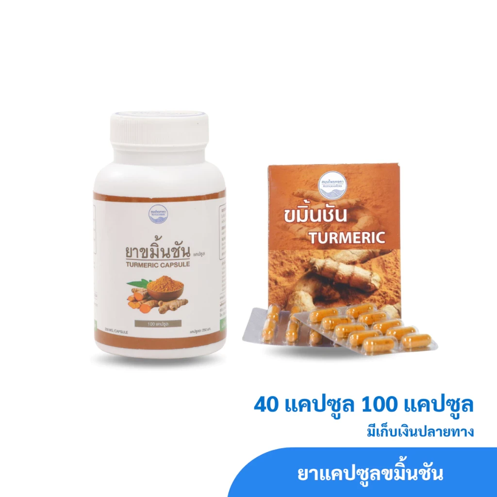 ยาสมุนไพร แคปซูลขมิ้นชัน ตราสมุนไพรคงคา (1 กล่อง แผง/ขวด)